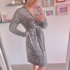 Snake skin print midi dress